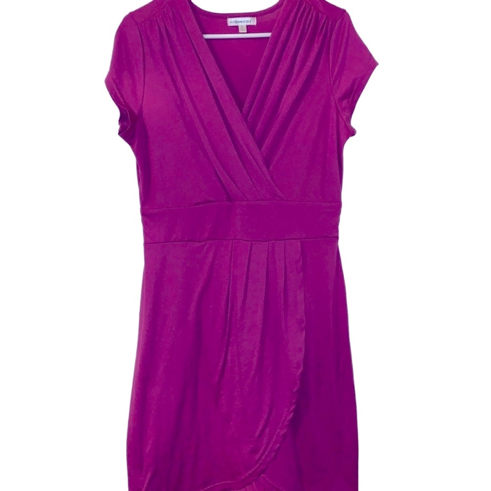 [5x$25] ⭐️ Fuchsia wrap style summer dress size Large